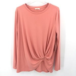 NWT Hummingbird Knotted Front Ribbed Tunic Top